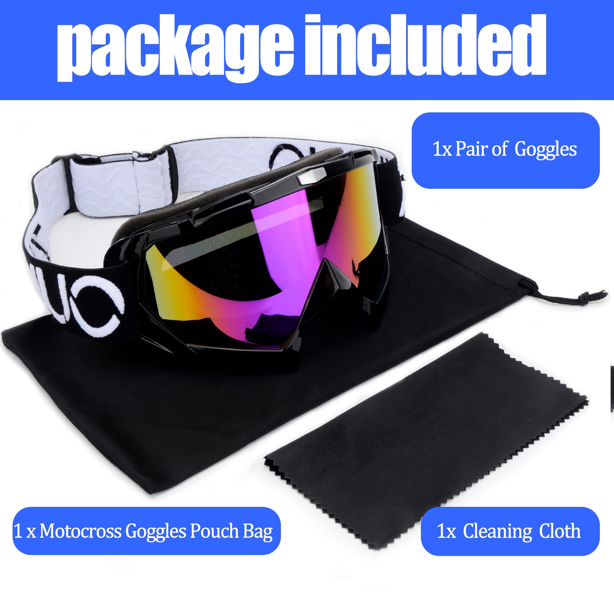 Dirt Bike Goggles ATV Goggles Motocross Off Road Goggles Motorcycle Riding Racing MX UTV Goggles