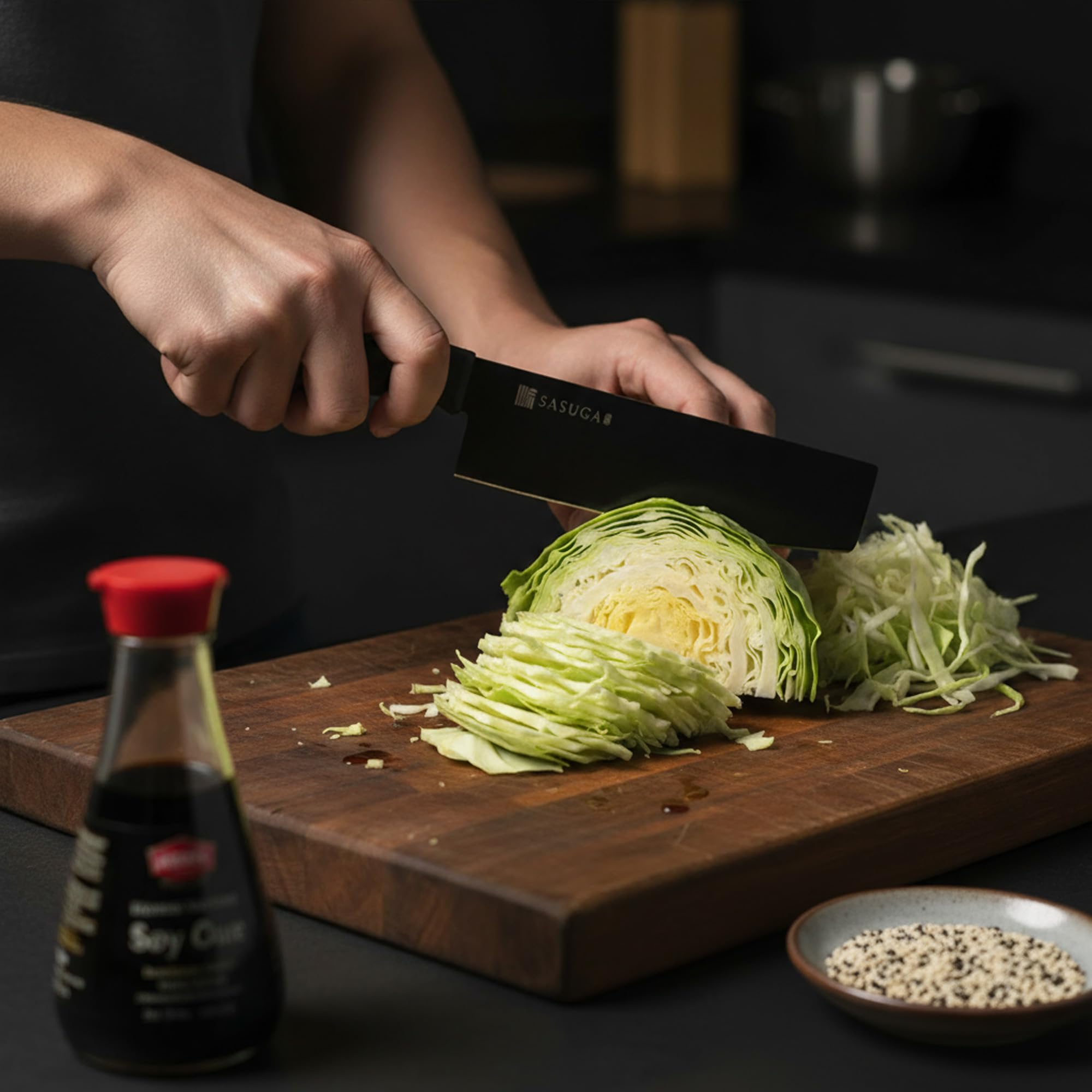 SASUGA Leggero Coltello giapponese Nakiri per verdure da 165 mm – Prodotto in Giappone | Acciaio inossidabile al molibdeno-vanadio | Lama a filo piatto per un taglio preciso delle verdure