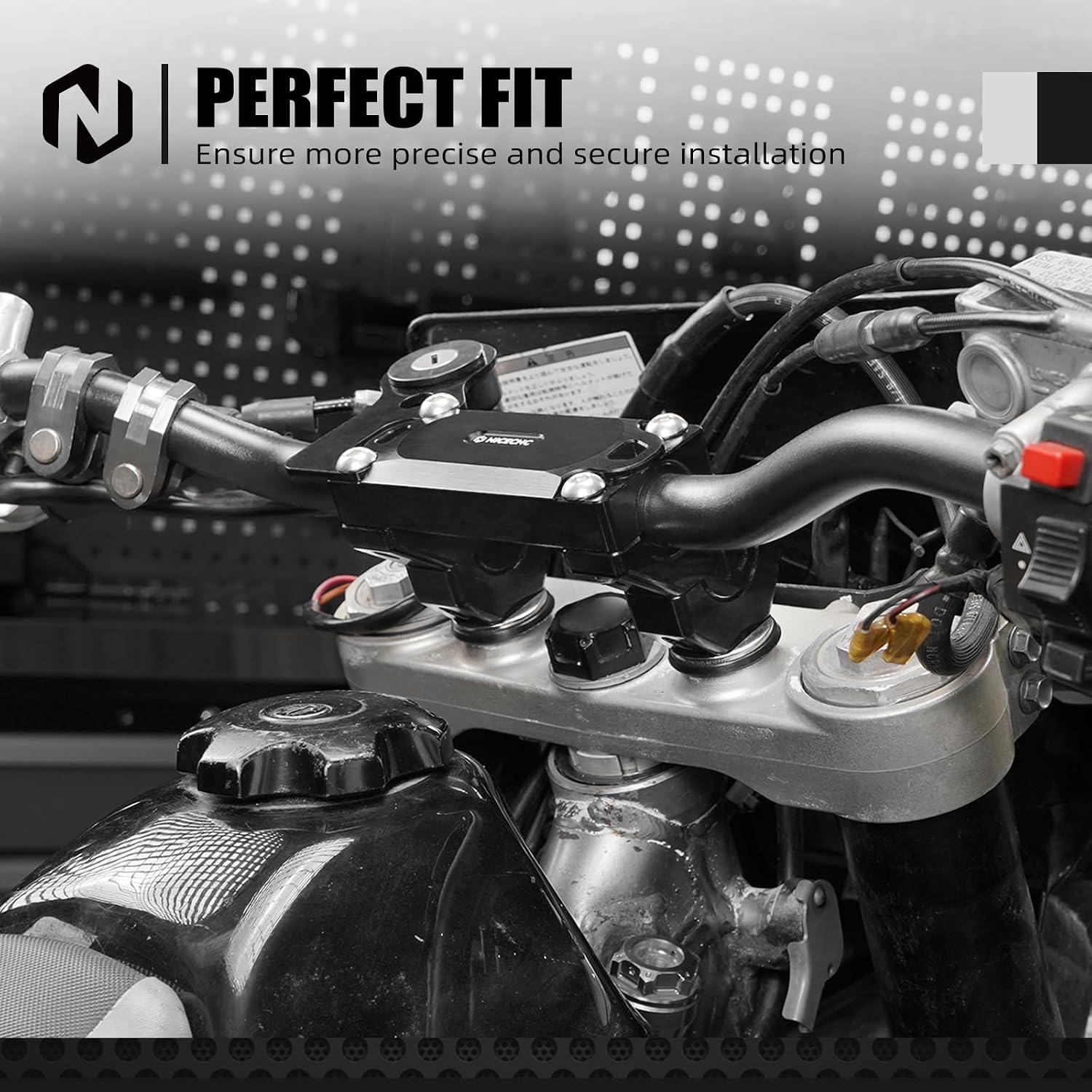 NICECNC Comfort Handlebar Riser Compatible with Suzuki DRZ400SM 2005-2024 | Vibration Damping for Control | CNC 6061-T6 Aluminum | Adapts 7/8" to 1-1/8" Bars | 24mm Lift & 20mm Offset