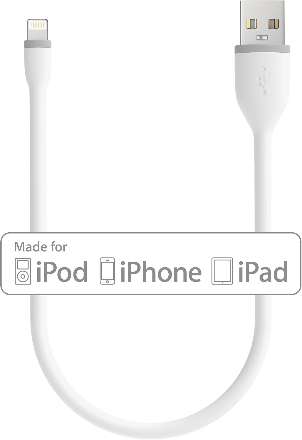 Satechi Flexible Apple MFi Certified Lightning USB Charging Cable - Compatible with iPhone 11 Pro Max/11 Pro/11, Xs Max/XS/XR/X, 8 Plus/8 (10-Inch, White)