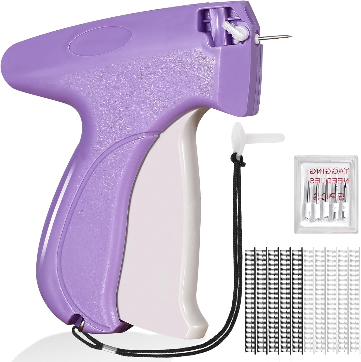 Stitch Gun for Clothes, Mini Sticky Gun for Clothes Quick Stitch Sewing Gun, Handheld Tagging Gun for Clothing Stitchy Gun - Includes 6 Needles and 1000 Fasteners (Light Purple)