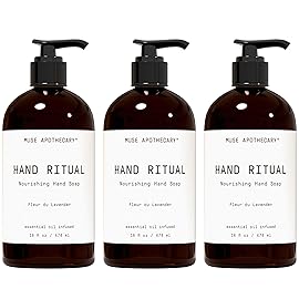 Muse Apothecary Hand Ritual - Aromatic and Nourishing Hand Soap, Infused with Natural Aromatherapy Essential Oils - USDA Certified Biobased - 16 oz, Fleur du Lavender, 3 Pack