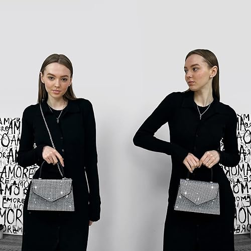 Miniatura 2 de Dasein Bolso de noche para mujer, embragues de fiesta, bolsos de boda, cóctel, baile de graduación, bolsos con purpurina esmerilada