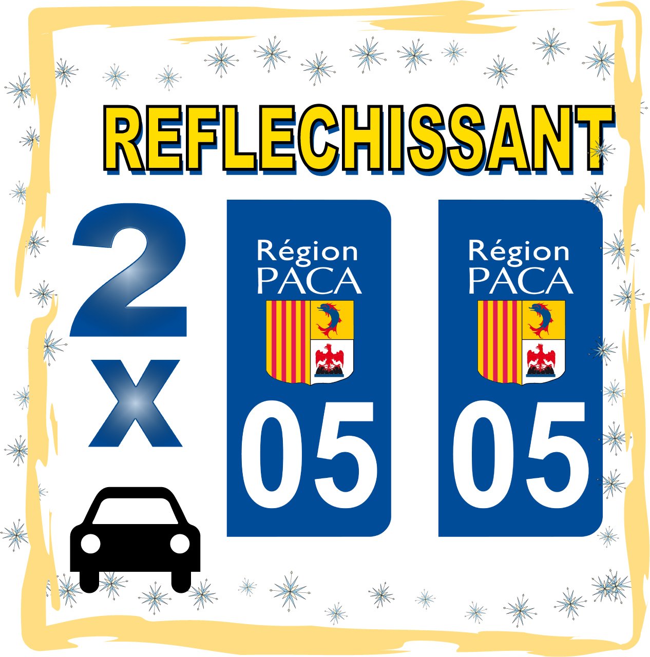 2 Stickers Self-Adhesive Number Plate Registration Sticker Department style 05