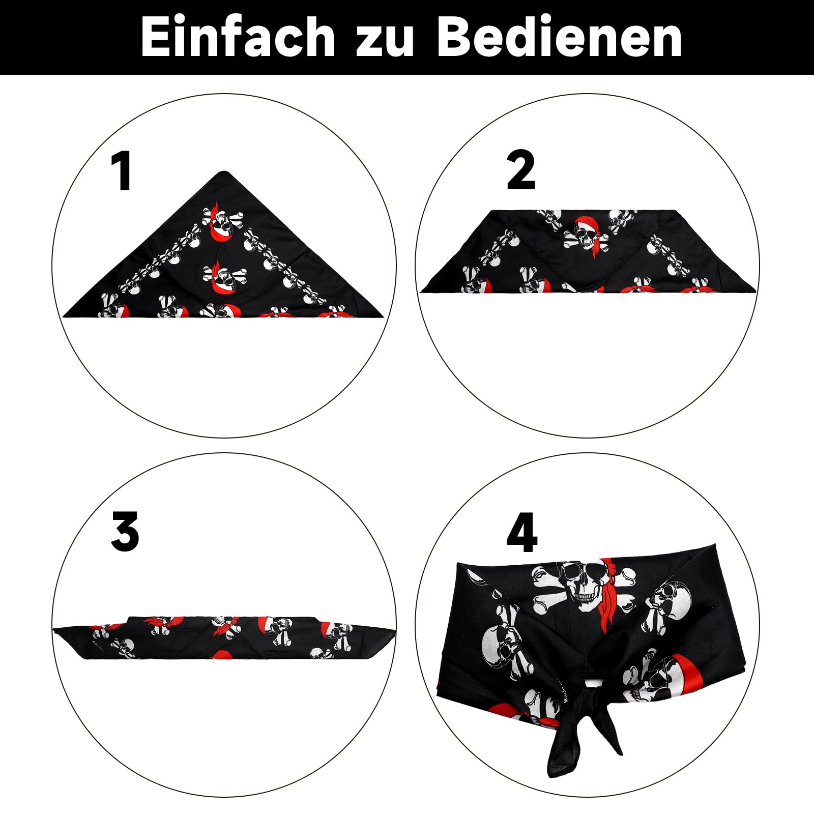 APOMOONS Juego de 15 Pañuelo Pirata Calavera Negra con 15pcs Parche Ojo para Fiesta Halloween