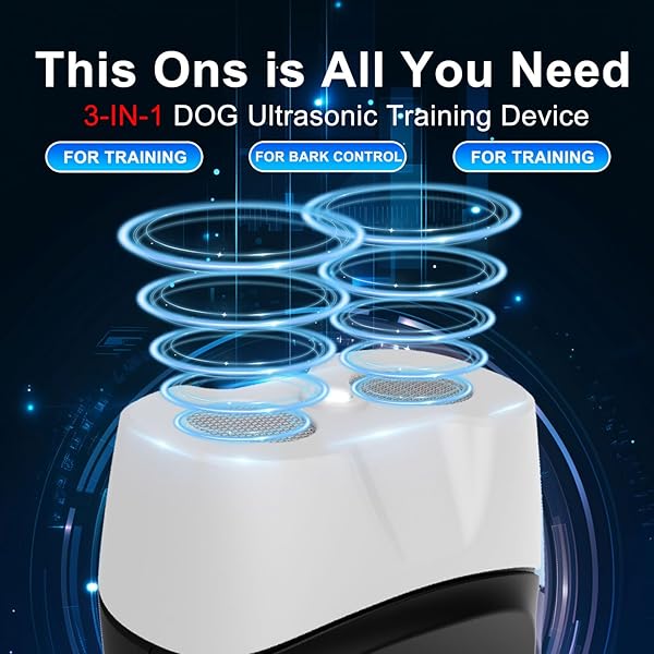 Antiladridos para perros, ultrasonidos antiladridos con luz LED, portátil ultrasónico para perros, ajustable frecuencia antiaboiement pour chien para perros grandes, medianos pequeños, perros - 3