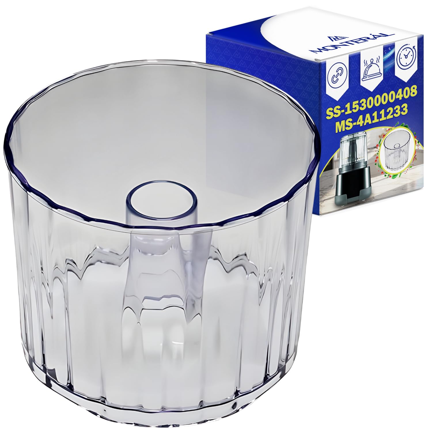 MONTERAL Ciotola del Tritatutto Elettrico con Codice Originale MS-4A11233 SS-1530000408 per Tefal per Moulinex La Moulinette XXL La Moulinette Ultimate