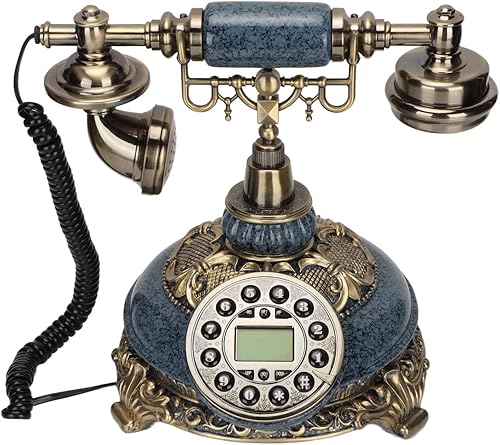 Miniatura 6 de Esfera de botón vintage para teléfono fijo antiguo, teléfono de identificación de llamadas con cable, teléfono fijo, botón para teléfono fijo, para