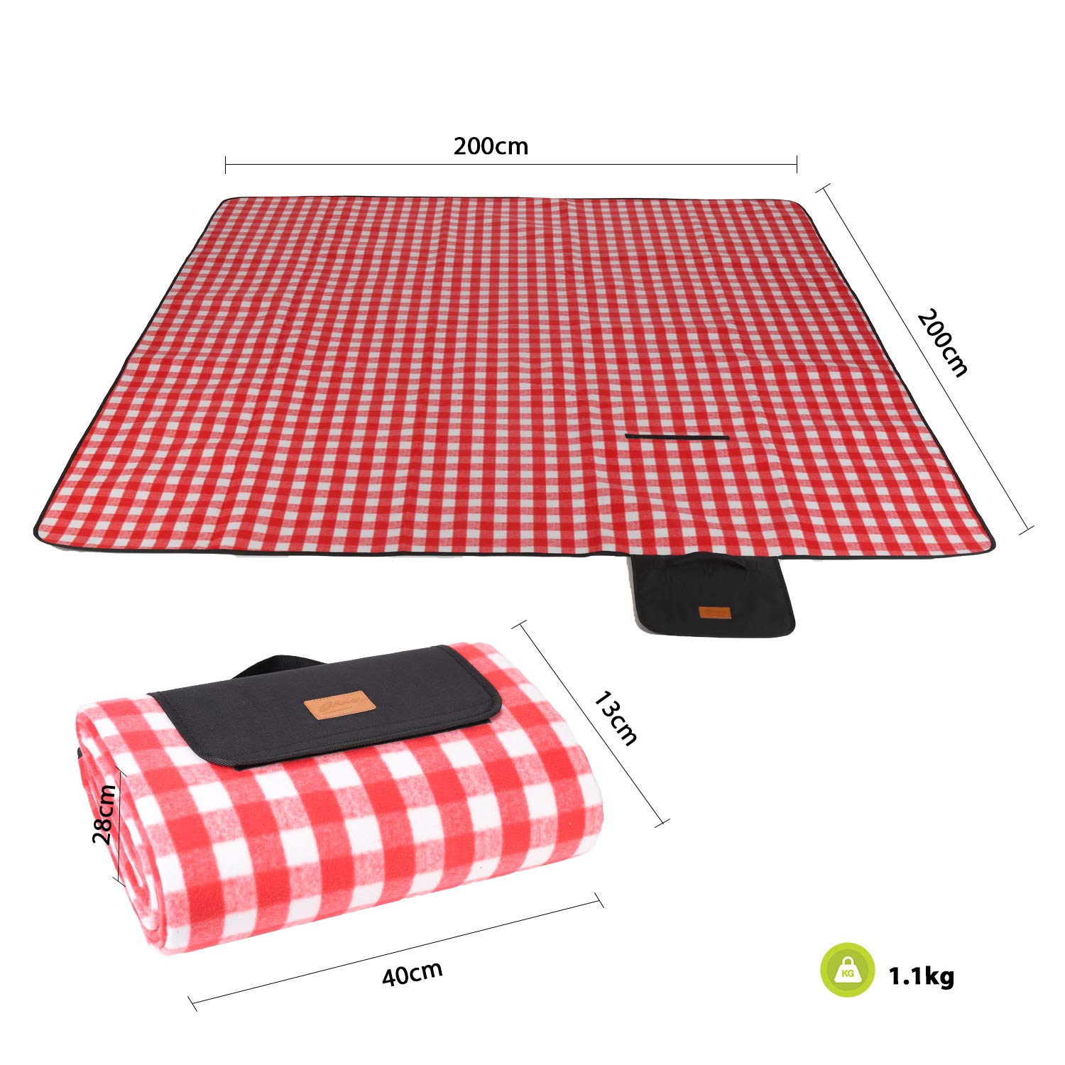 Coperta Da Picnic Impermeabile 200x200cm | Pieghevole Con Manico | Per Spiaggia, Giardino, Campeggio - Foto 6