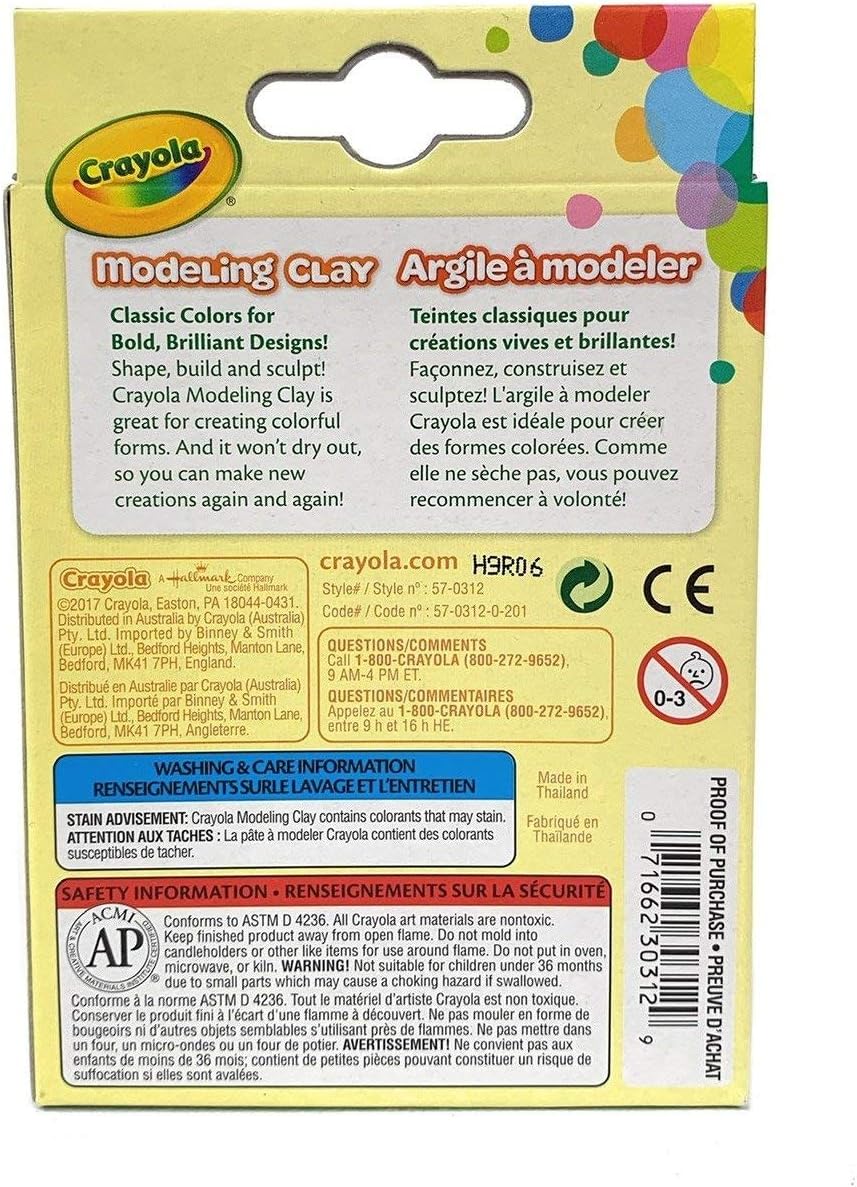 Crayola Modeling Clay .6oz 8/Pkg-Basic