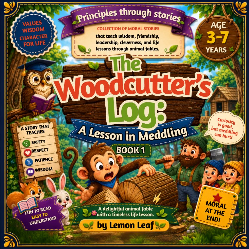 The Woodcutter’s Log: A Lesson in Meddling for kids, toddlers, preschool, early readers age 3-7: moral story that teaches wisdom, friendship, ... and life lessons through animal fable