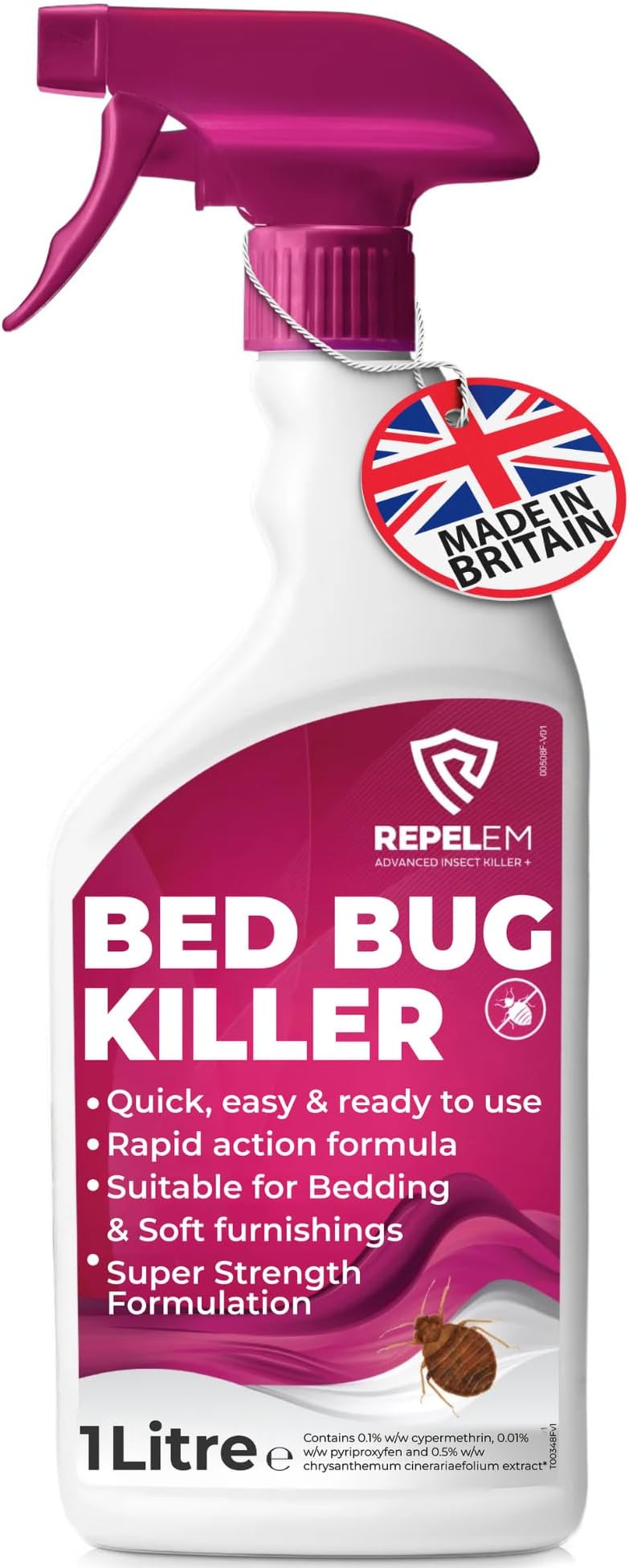 – Bed Bug Killer Spray - Large 1L Bed Bug Spray, Kills Bedbugs at All Life Stages, All in One Treatment for Use on Mattresses, Soft Furnishings & Around The Home