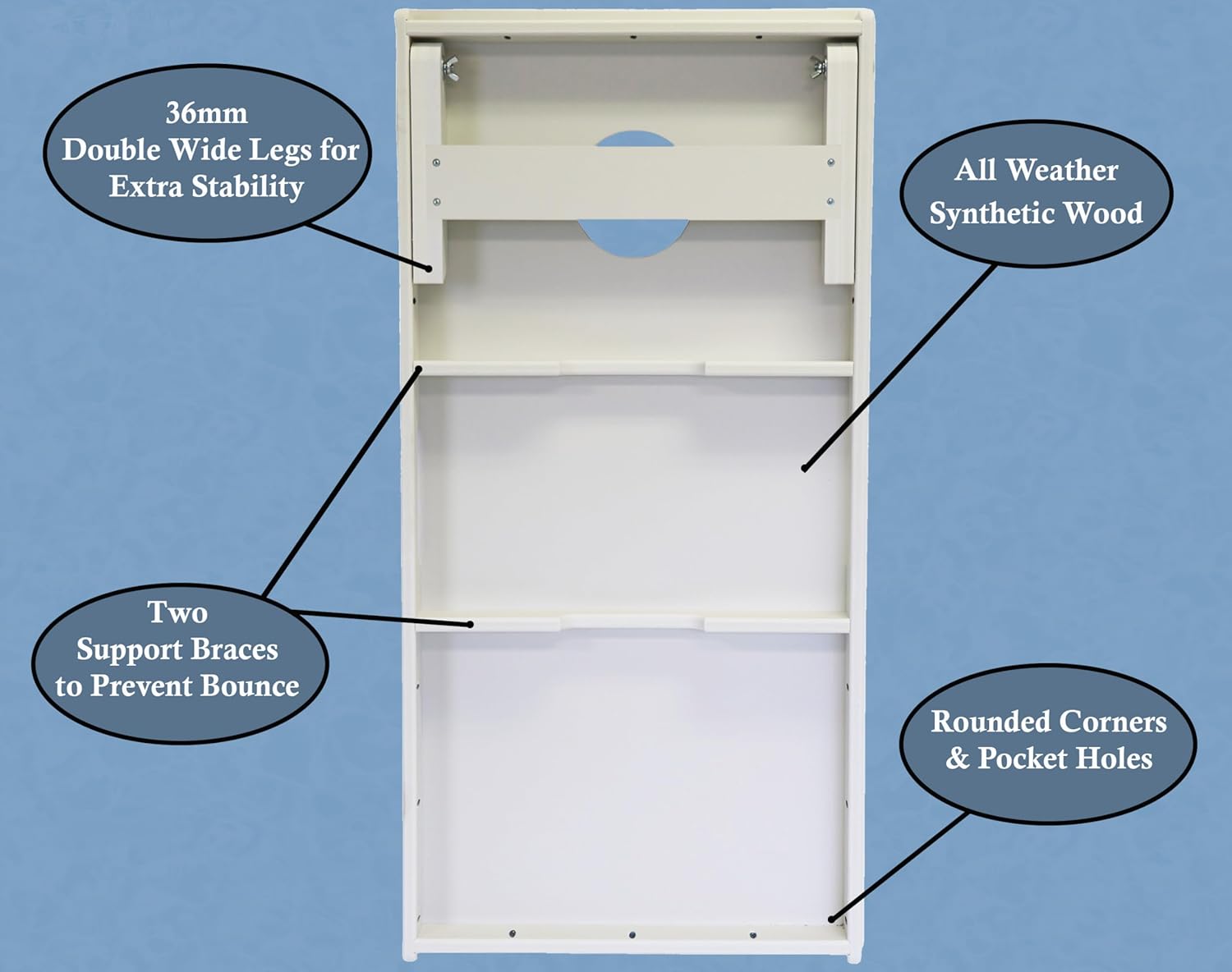 Tailgating Pros All-Weather Cornhole Boards - 4'x2' Weather Resistant Cornhole Set- Carrying Case & Set of 8 Corn Hole Bean Bags w/Tote Included