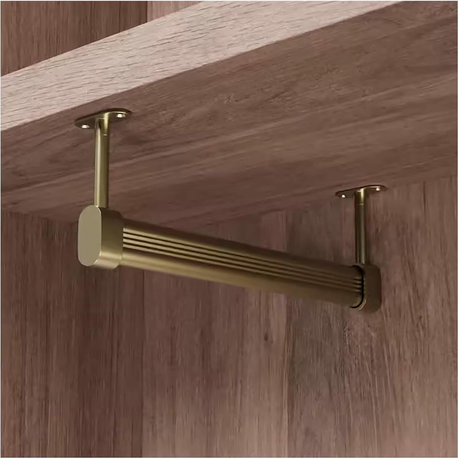Top Mounted Closet Hanging Rod, Metal Wardrobe Pole with End Supports 20 22 24 26 28 30 Inch, Closet Hanger Holder, Heavy Duty Detachable Garment Bar~/