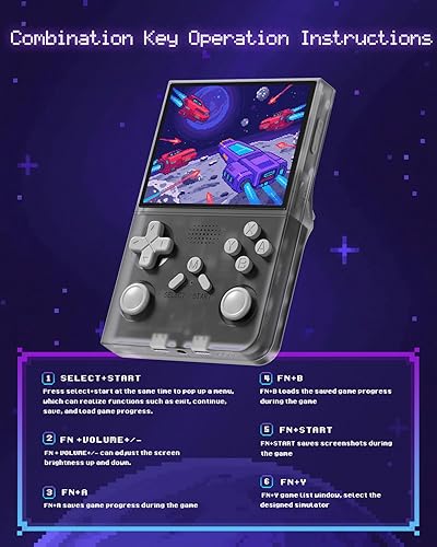 Miniatura 8 de Consola de juegos portátil R40  Consola de juegos retro con tarjeta TF de 128 G incorporada, más de 20000 juegos  Consola de juegos retro portátil,