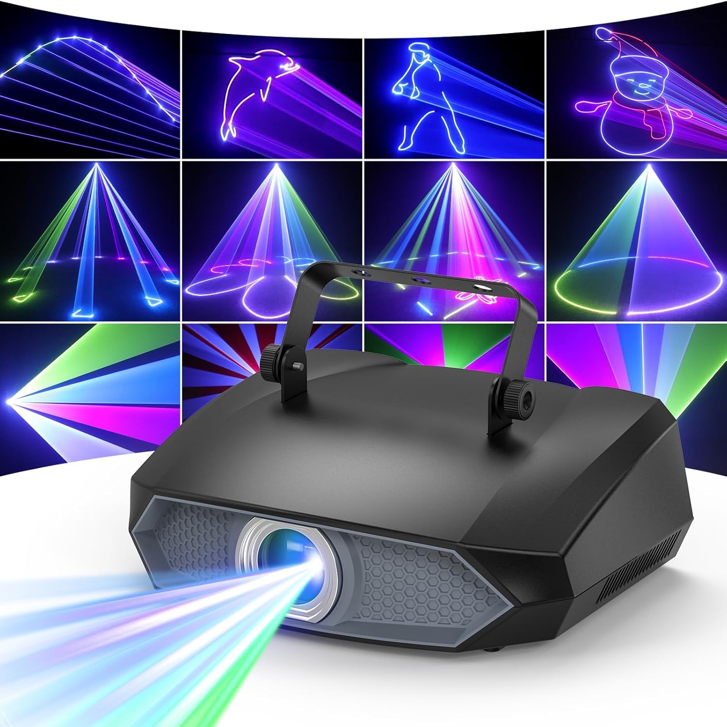 Luz de discoteca 3D DIY con aplicación Bluetooth, luz de discoteca, luz de fiesta y DMX512, adecuada para fiestas, bares, Halloween y Navidad