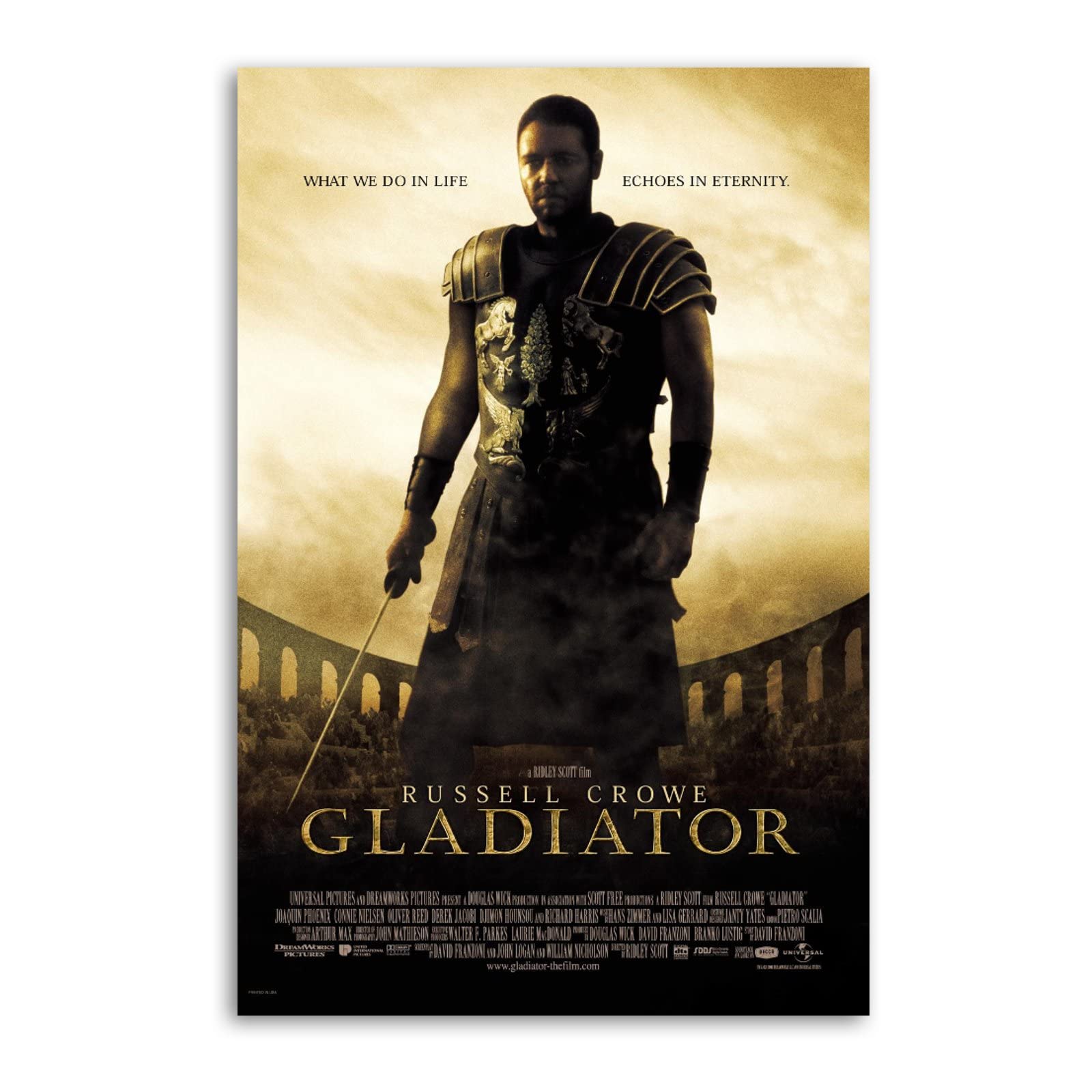 BAD Roman General The Gladiator Russell Crowe Canvas Art Poster and Wall Art Picture Print Modern Family Bedroom Decor Posters 12x18inch(30x45cm)