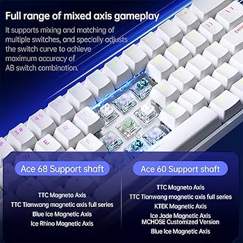 【新品未開封】MCHOSE ACE 68 ラピッドトリガー ホワイト Amazon.com: ZMX MCHOSE ACE 68 Magnetic Switch RGB Gaming Keyboard