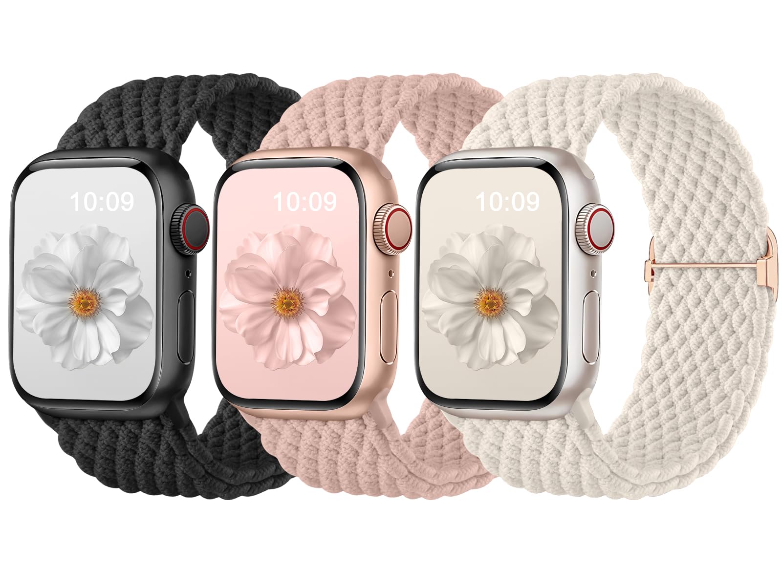 DGege Stretchy Band Compatible with Apple Watch Bands 40mm 38mm 41mm 42mm 44mm 45mm 49mm for Women Men,Braided Nylon Elastic Replacement Wristbands for iWatch Series 9 8 7 6 5 4 3 2 1 SE Ultra/Ultra2