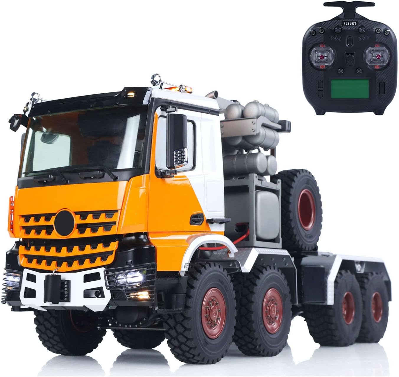 1/14 8x8 Metal RC Off Road Tractor Truck Ar3363 Remote Control Lorry Car Differential Lock Axle 3Speed Gearbox I6S Radio Hobby Grade Model