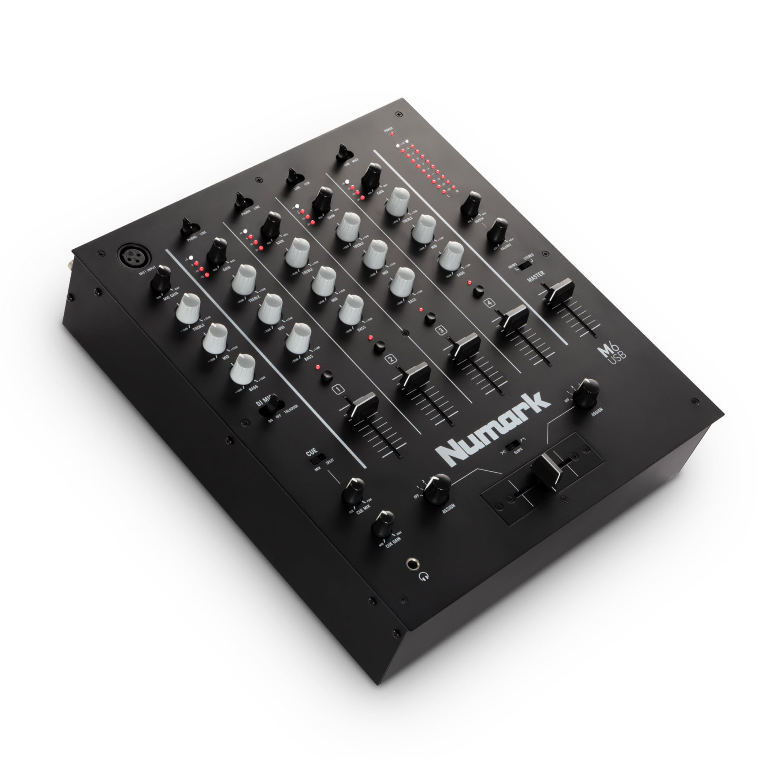 mixer dj numark m6 con 4 canali e 3 band eq