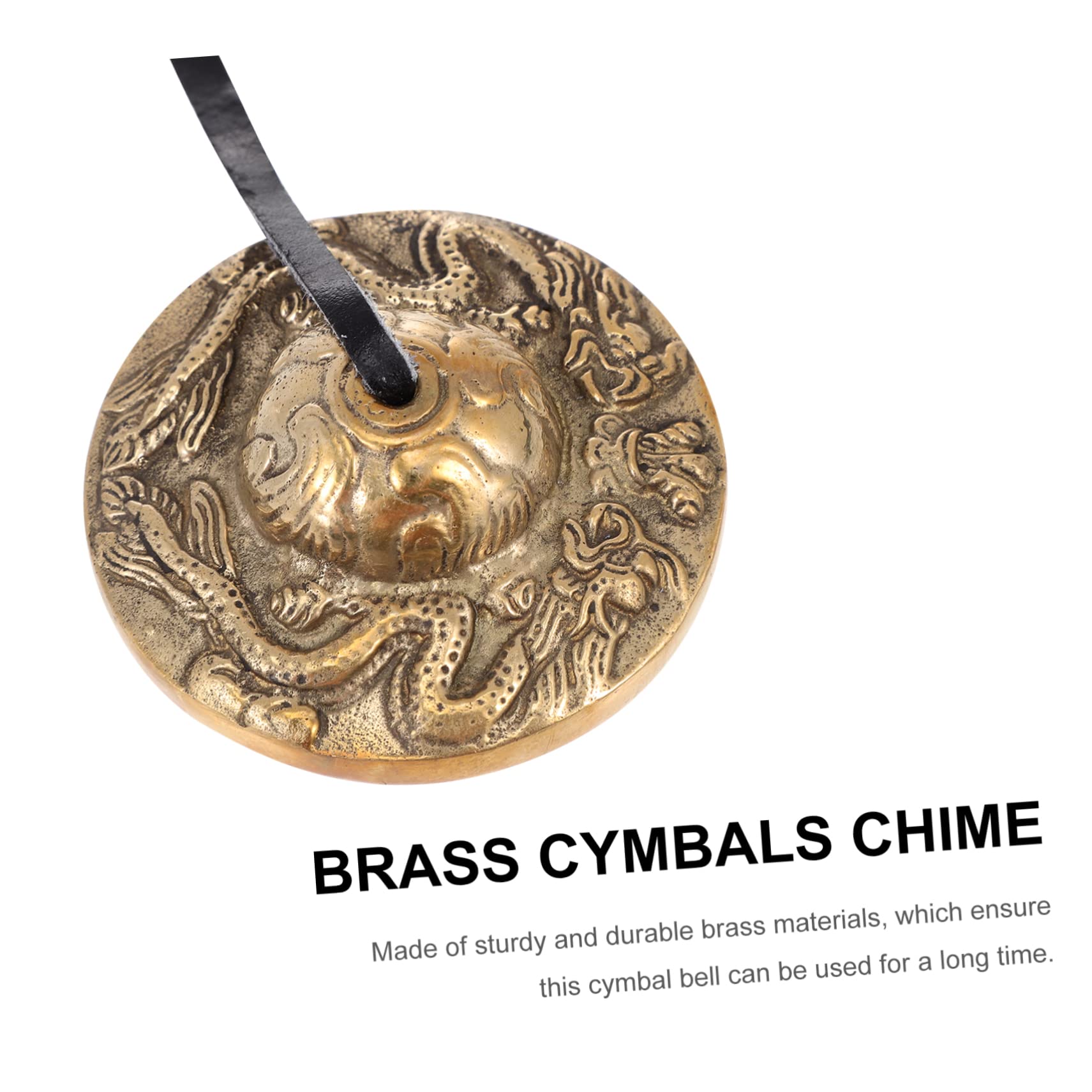 BESTonZON Nepal Cymbals Bell Brass Meditation Chime Bell Percussion Instrument for Religious Ceremony and Yoga Practice