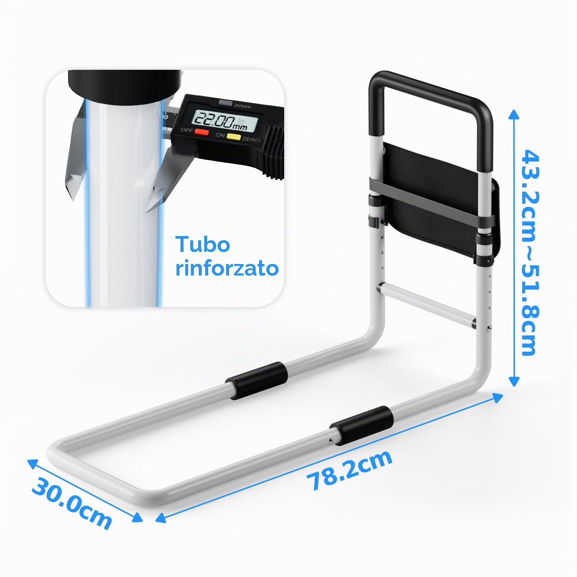 songsoso Sponda regolabile per letto per anziani: supporto per comodino per anziani, adatto per letto king size, queen size, doppio, dispositivo medico resistente per uso domestico e ospedaliero