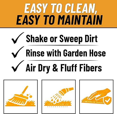 Miniatura 5 de Ottomanson Alfombra de Césped Artificial Falso de 6 pies 6 pulgadas x 24 pies - Césped Realista con Protección UV - Perforada para Fácil Drenaje -