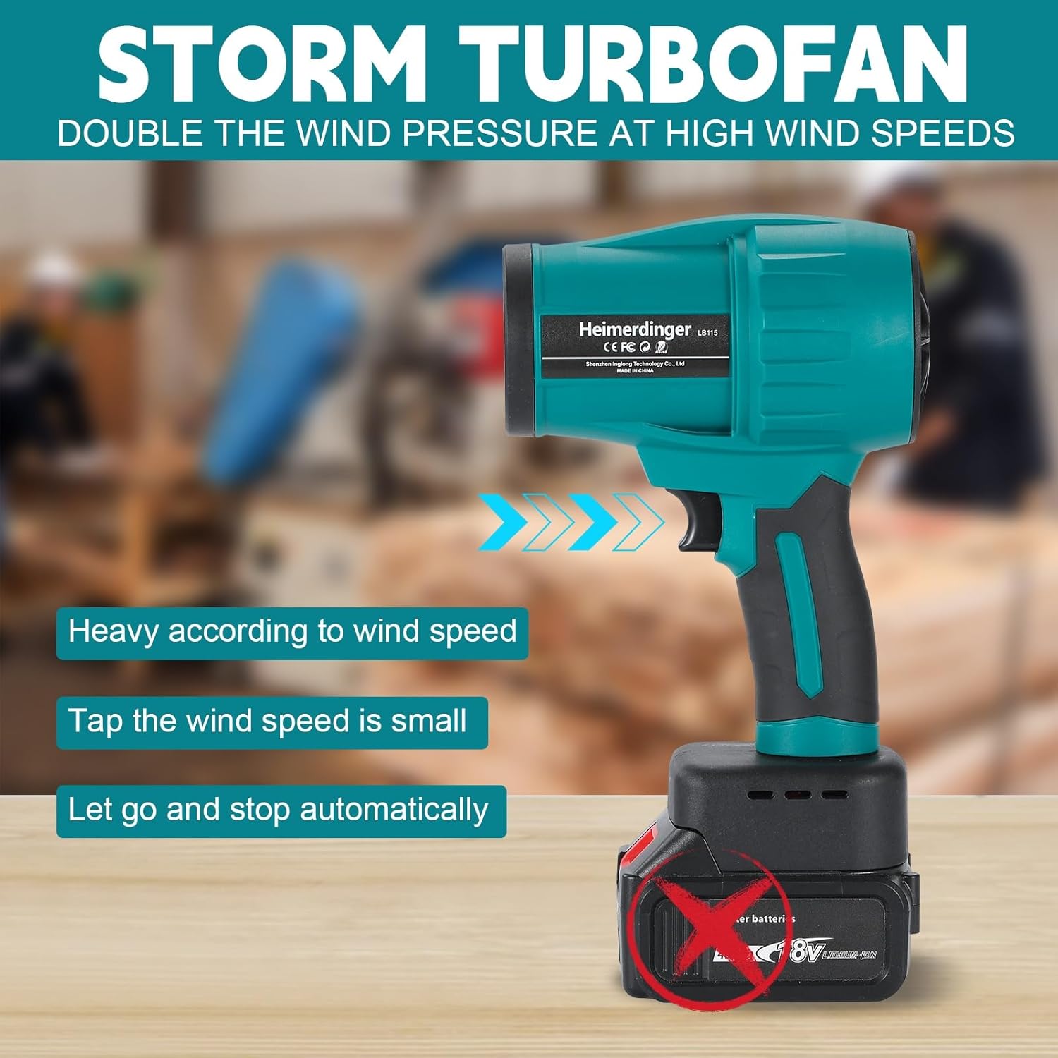 Jet Dry Mini Blower Compatible with Makita 18V Battery,Handheld Brushless Air Blower 240 MPH High Speed Fan for Garages, Yard, Car, Leaf Cleaning