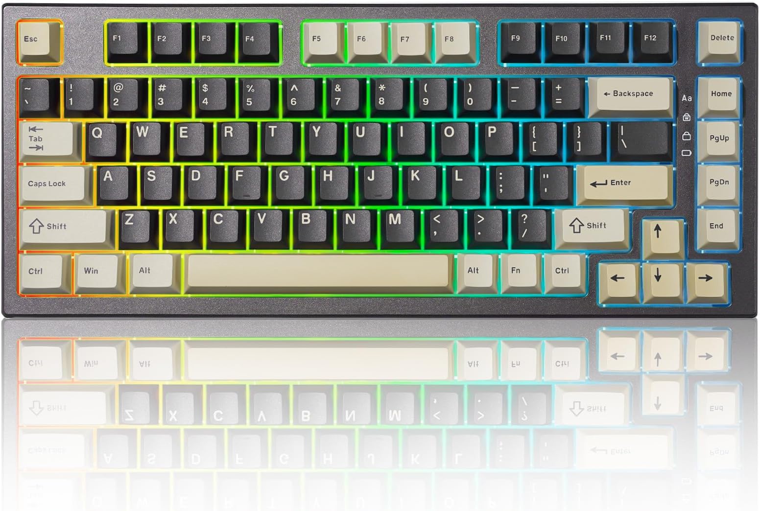 YUNZII RT80 Rapid Trigger Hall Effect Magnetic Gaming Keyboard, 8K Polling Rate, 75% Layout,BT/2.4GHz/Wired,RGB Backlit,Hot Swap,Adjustable Actuation Wireless for Win/Mac(Black, Gateron White)