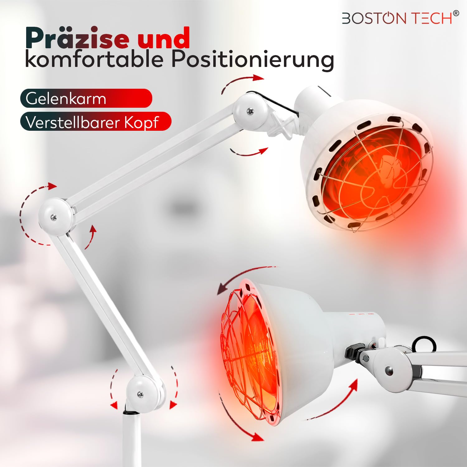Boston Tech Flexible Infrarotlampe für die Thermotherapie. Schnelle Linderung von Muskelschmerzen