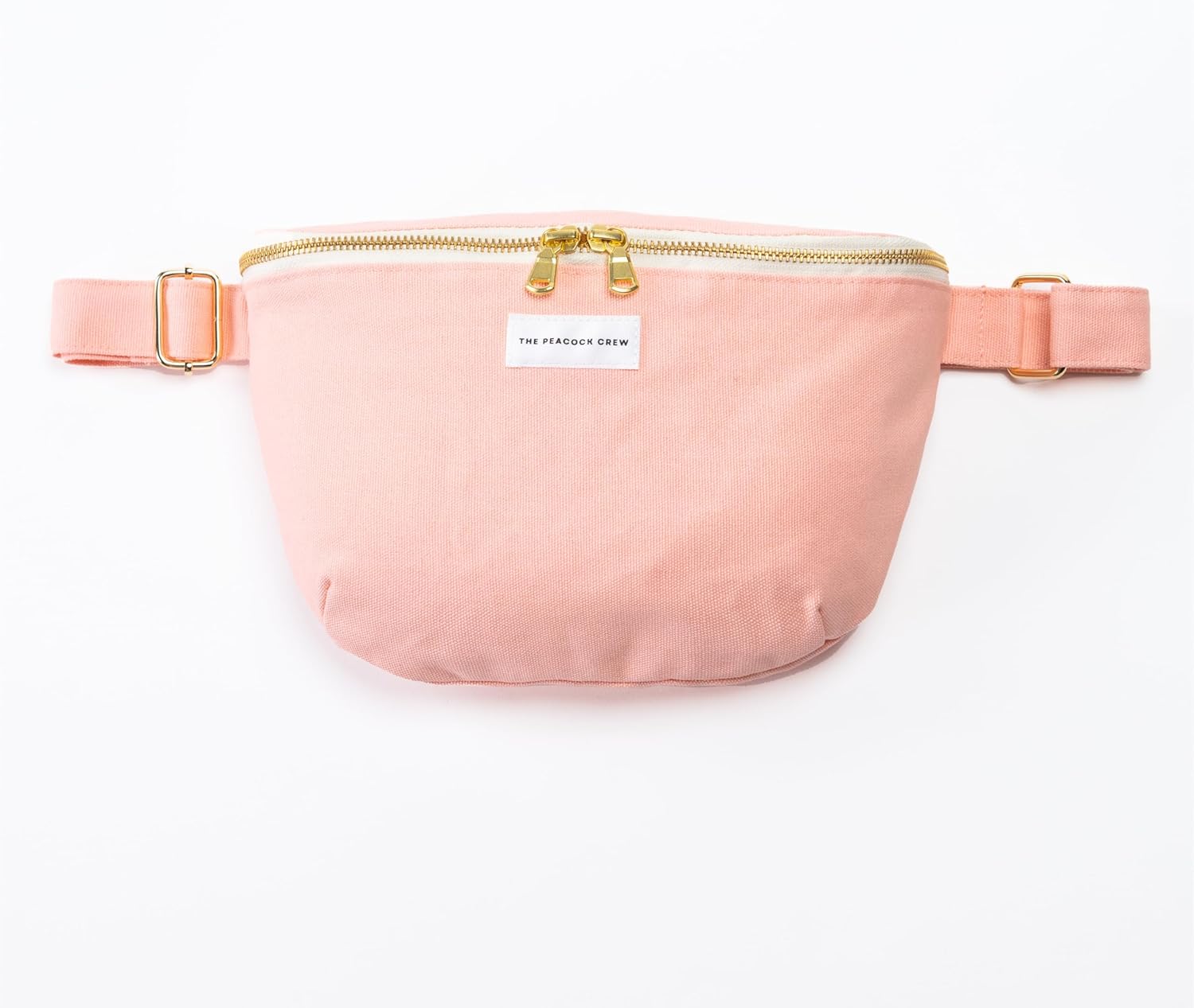 Spacious Blush Pink Crossbody Belt Bag in Cotton Canvas – Lightweight Comfortable & Elegant Sling Pouch Travel Safe Design & Daily Use – Dual Zippers Fanny Pack for Men & Women - Image 6