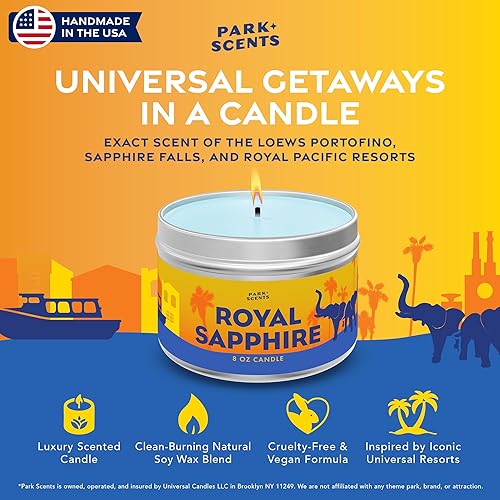 Miniatura 2 de Royal Sapphire Theme Park Resort - Vela de hotel Jasmine Citrus Amber Ylang Ylang Mezcla de cera de soja vegana de lujo, hecha a mano en Estados