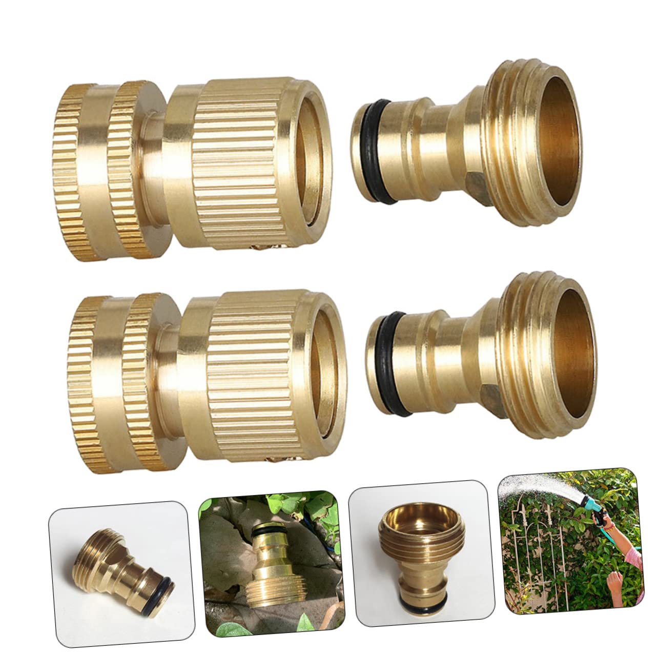 BESTonZON 20 Juegos Kit De Ajuste De Manguera Rápido Conectores De Manguera Flexibles Conectar Adecuado Exterior Acoplador Inoxidable Conectores De Manguera De Jardín Latón