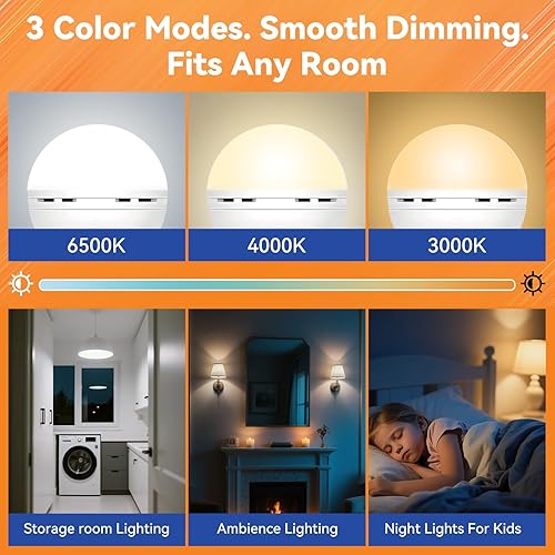 Miniatura 5 de Bombilla recargable de emergencia, se mantiene encendida cuando falla la alimentación, bombillas LED equivalentes a 1200 mAh15 W 80 W para el hogar,