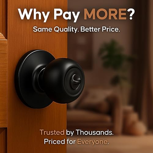 Vista 102 de Copper Creek BK2090SS - Pomo para puerta de bola, función simulada, paquete de 2, en acero inoxidable satinado