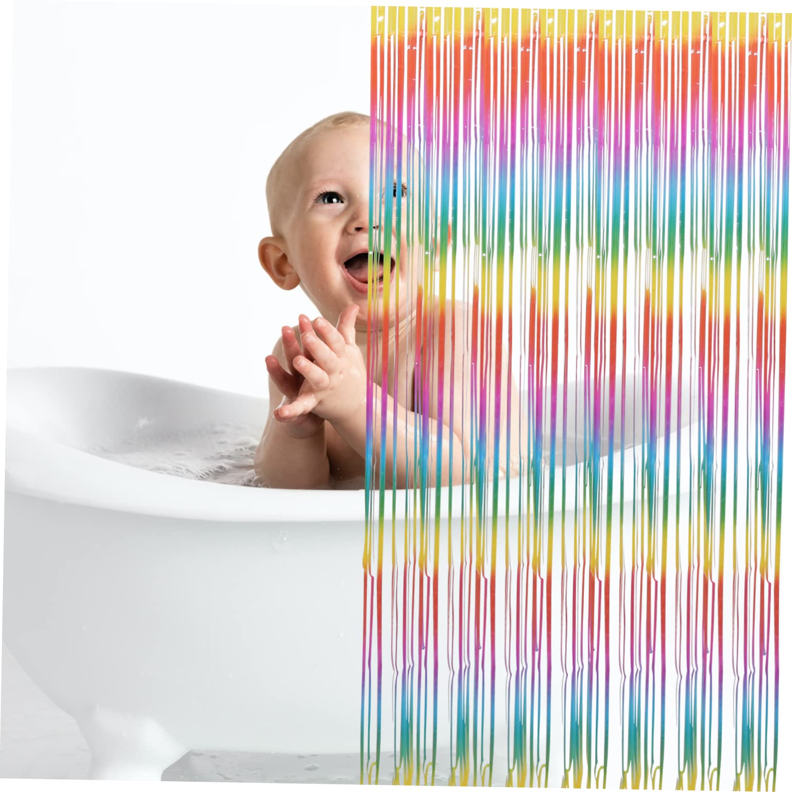 DOITOOL Rain Silk Fringe Curtain 2pcs Tinsel Backdrop Versatile Decor for Birthday Baby Shower Events