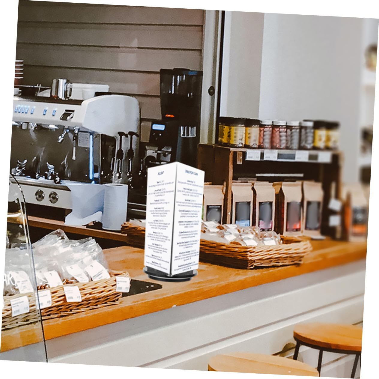 BESTYASH 2 Stück Acryl Tischaufsteller Drehbar Rotierend Robust Leichter Menühalter Preisschilder Werbeaufsteller für Büro Restaurant Theke