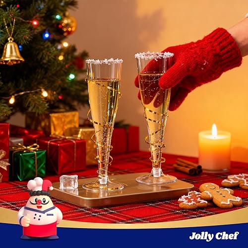 Miniatura 8 de JOLLY CHEF Paquete de 100 copas de champán de plástico desechables de 4.5 onzas, copas de champán de plástico transparente adecuadas para bodas, día