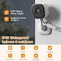 Vista 4 de 3MP 2K Window Camera, 2.4GHz & 5GHz WiFi Indoor Outdoor Camera for Home Security with AI Color Night Vision, Person & Motion Detection, 24/7