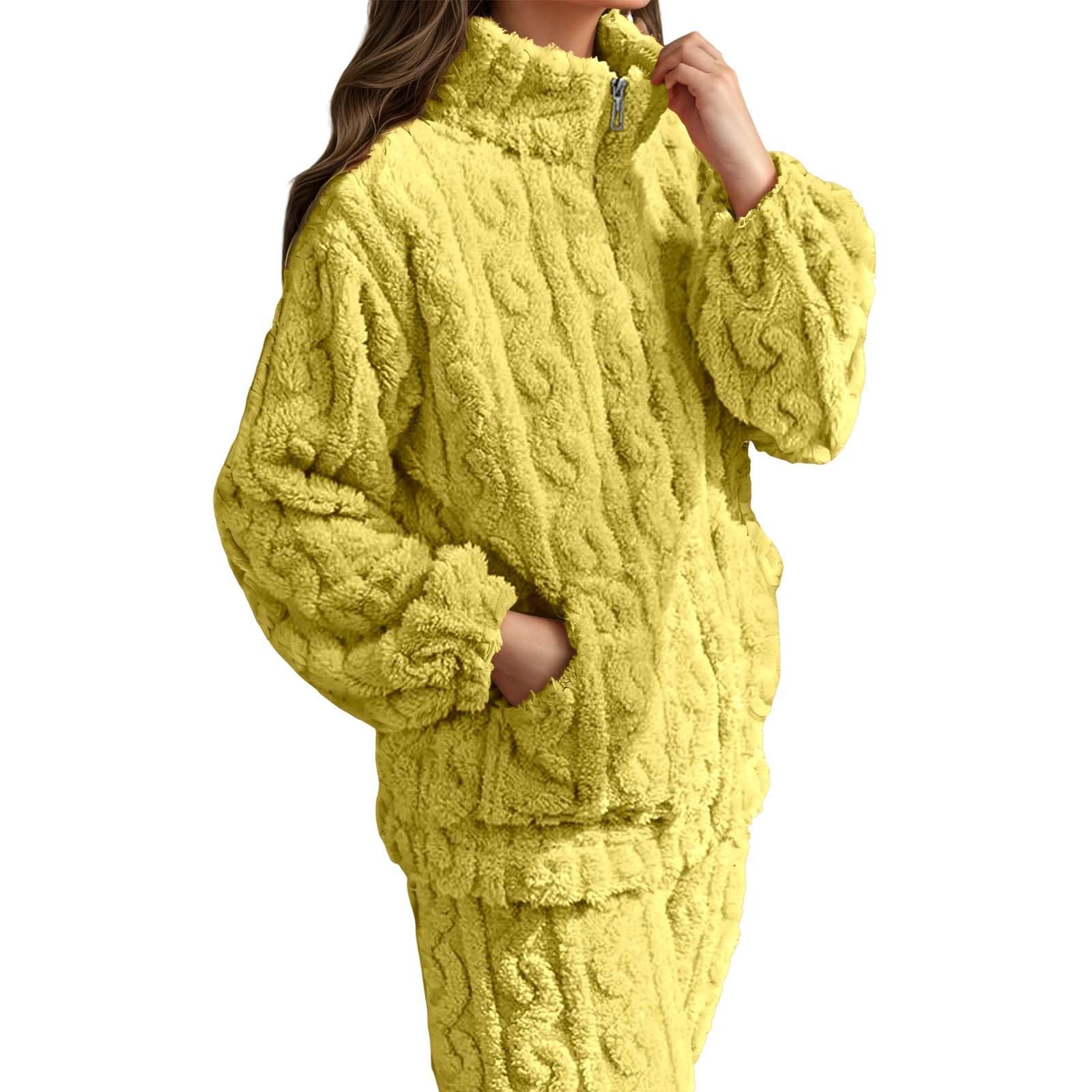 Flanell-Pyjama, langärmelige Jacke Hose mit Reißverschluss, gemütliche Loungewear, weiche Schlafbekleidung für kalte Tage, Komfort für