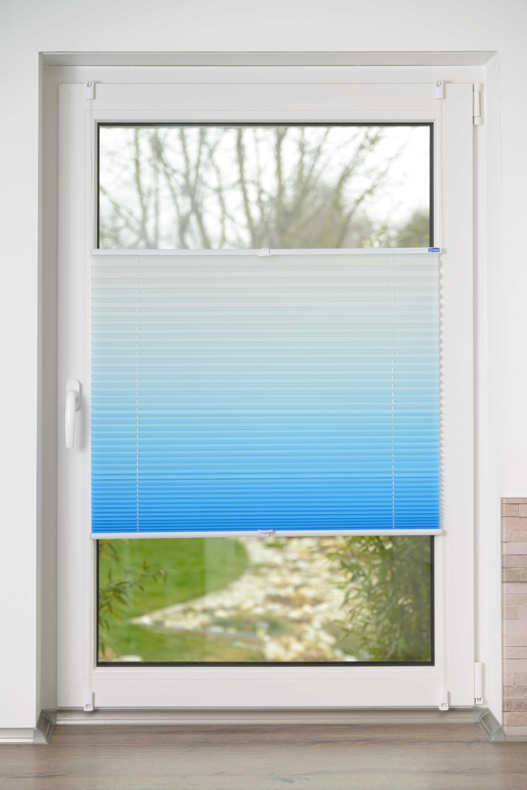 Khome K-Home® Klemmfix-Plissee Farbverlauf Iceblau B115 x H130 cm