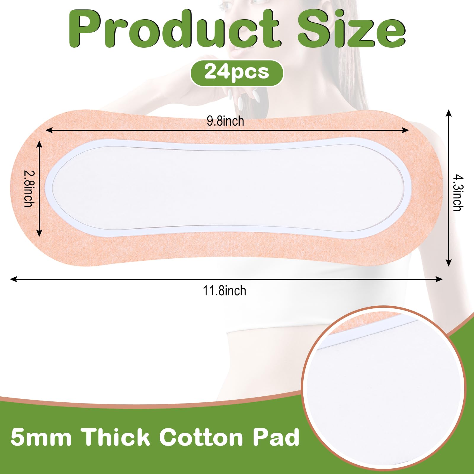 Geiserailie 24 Pcs Large Castor Oil Pack Wrap Kit Disposable Castor Oil Neck Patches Self Adhesive Pads for Belly Waist Stomach Knee Back Arm, Portable, Anti Massage Oil Leak, No Wash