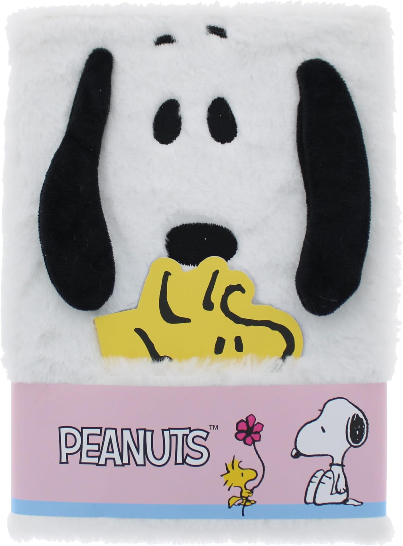 Blueprint Collections Snoopy Plush Notebook | Soft Furry Cover with Mini Woodstock Notepad | Cute Writing Notebook | Official Peanuts Stationery, Gifts & Accessories
