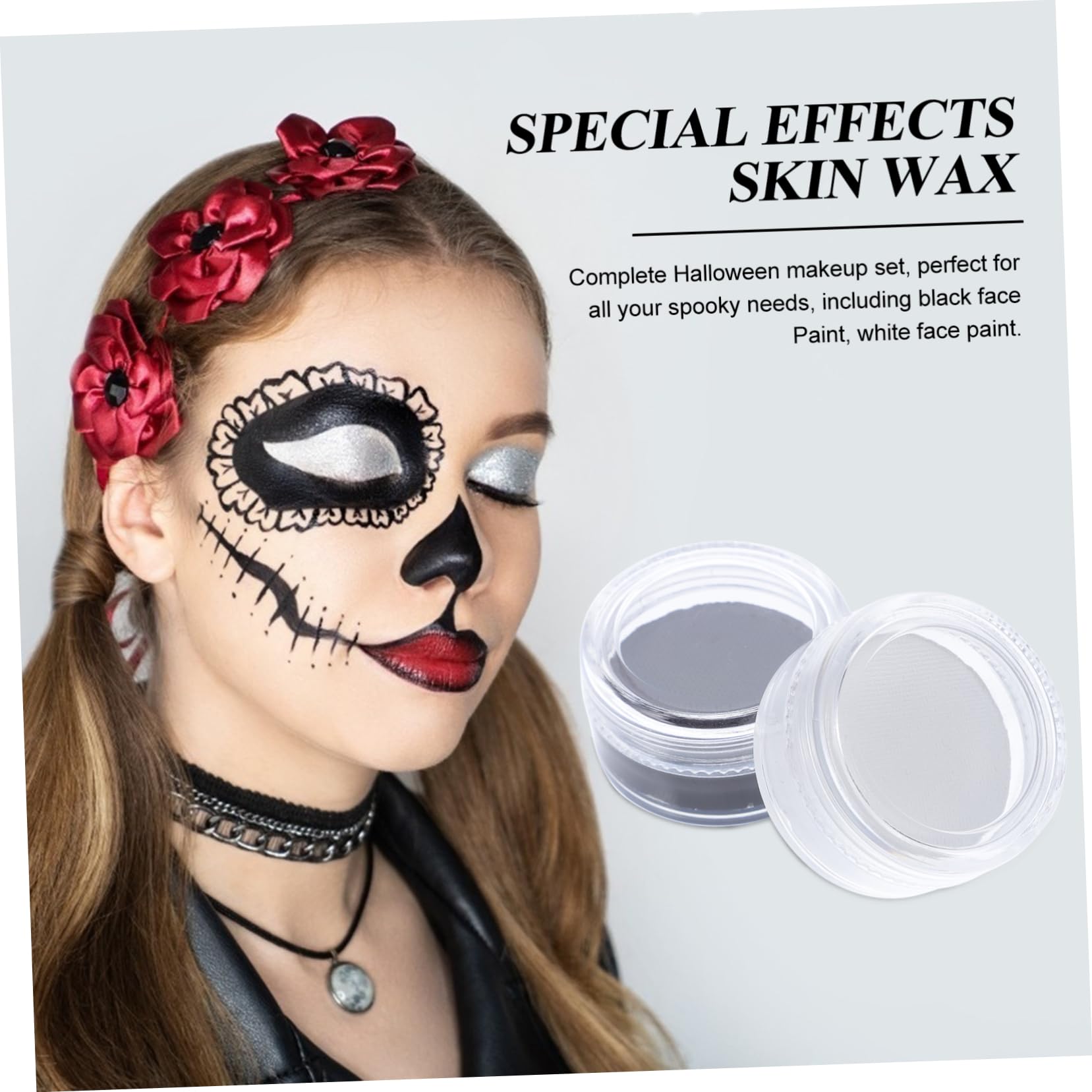Angoily 6piezas Pintura Facial Para Halloween Maquillaje De Cosplay Cera De Maquillaje Para Efectos Especiales Pintura Facial Negro y Para Fiestas y Festivales