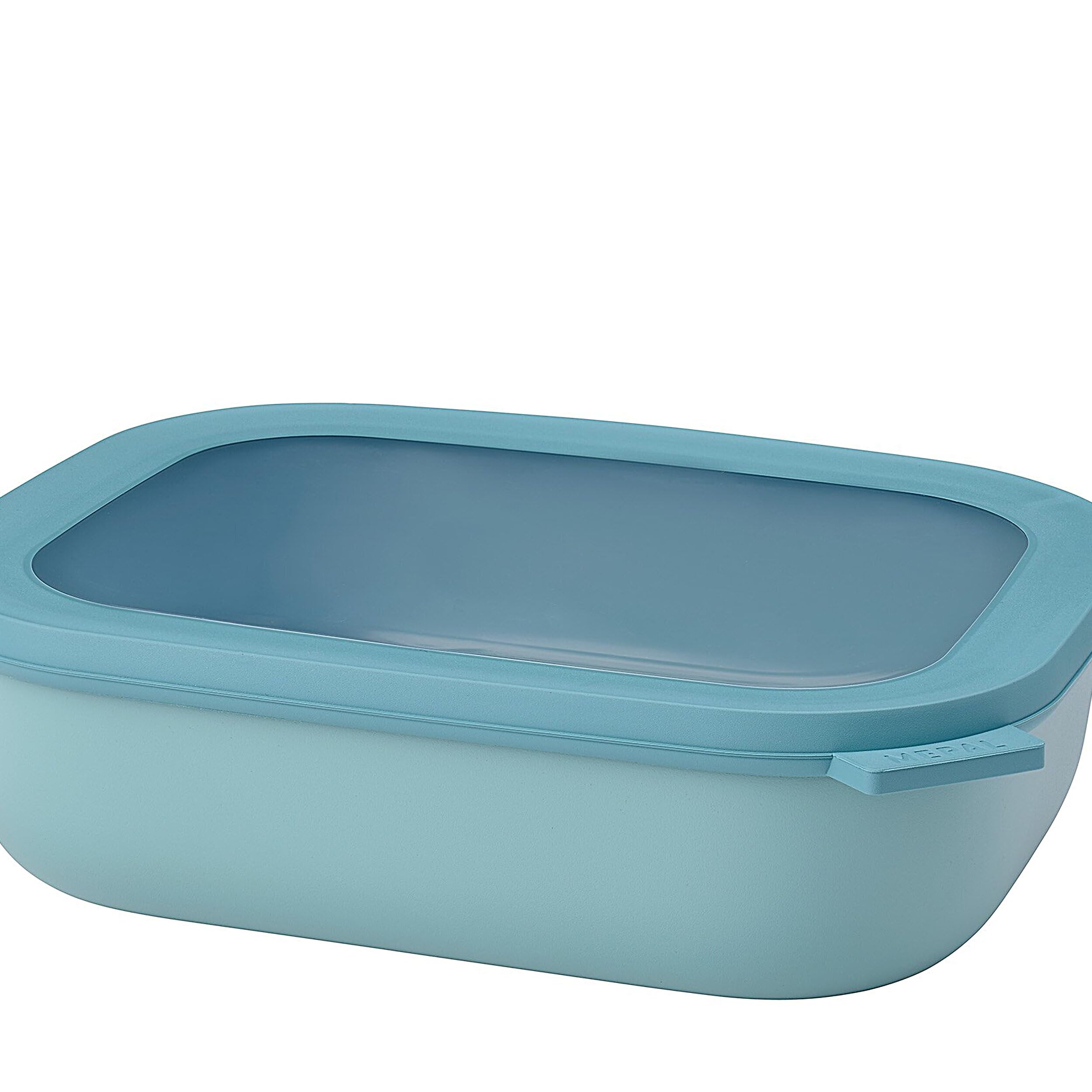 Mepal – Multi Bowl Cirqula Rectangular – Food Storage Container with Lid - Suitable as Airtight Storage Box for the Fridge & Freezer, Microwave Container & Servable Dish – 2000 ml – Nordic green