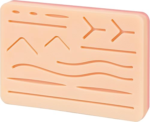 Ultrassist Almohadilla de práctica de sutura con malla integrada, almohadilla de entrenamiento de sutura de silicona de 3 capas para estudiantes de