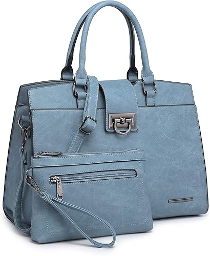 Dasein Bolsos de mano para mujer, monederos con monograma, bolso grande para mujer, bolso de hombro, bolsa de trabajo con asa superior, juego de 2