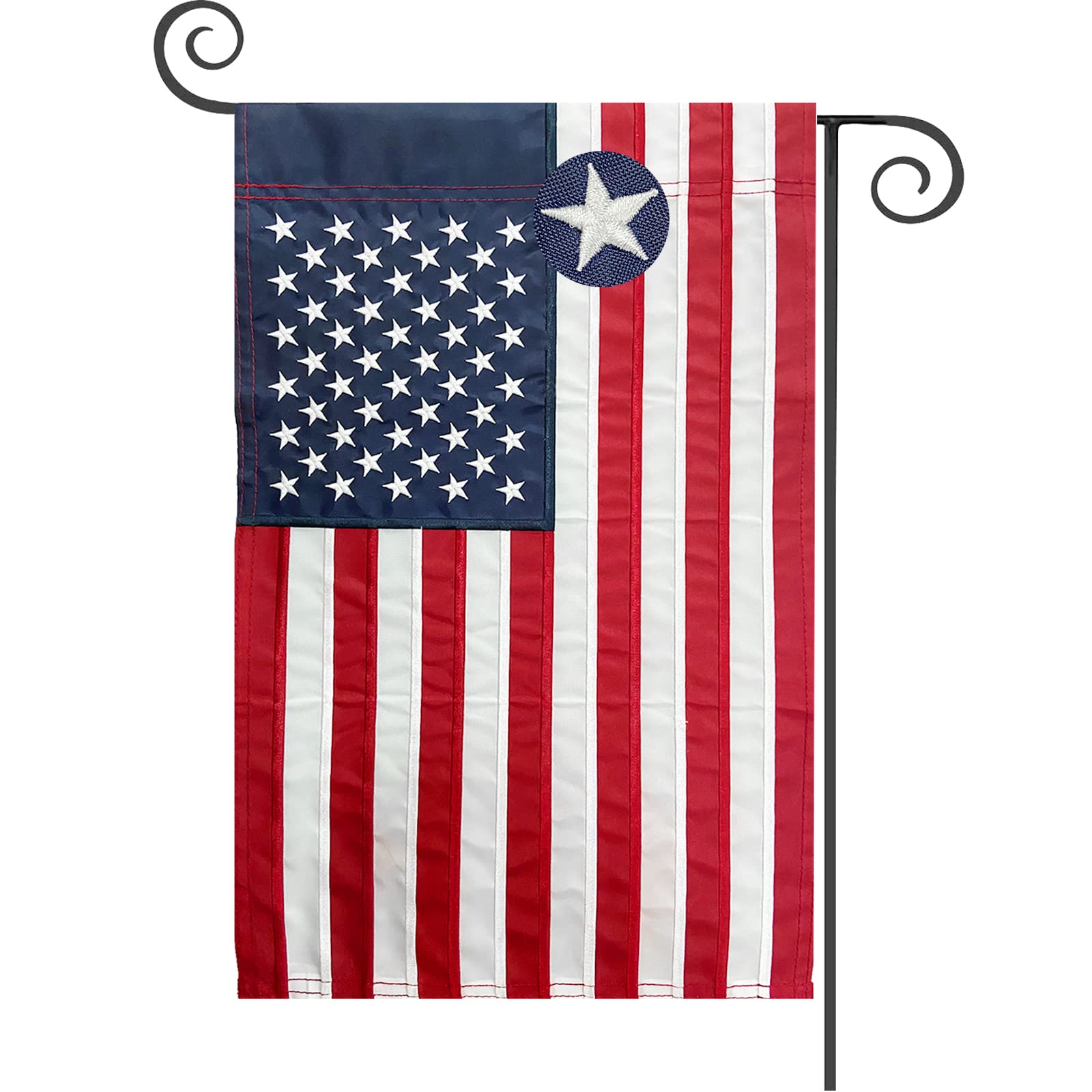TOPFLAGSAmerican Flag Garden Flag Embroidered Stars 12x18 Inch USA Small Flags for Yard US Flag Decor Outdoor