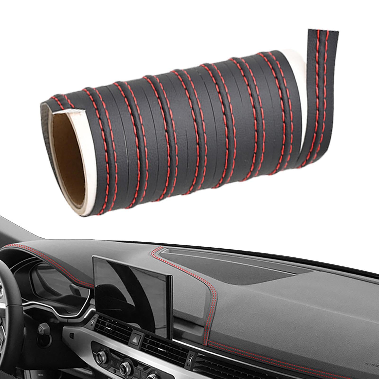 Auto Interieur Decor Strip Lijn Interieur Exterieur Moulding Trim Strips lijn Stickers Retrofit Decoratieve Flexibele Strip, 5M 16.4 FT DIY, Rood 2 Stks, normal
